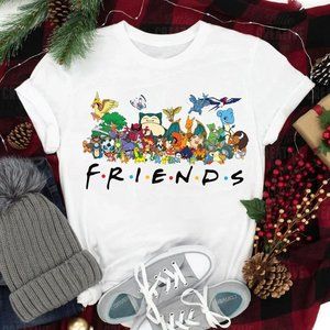 Friends pokemon graphic tee